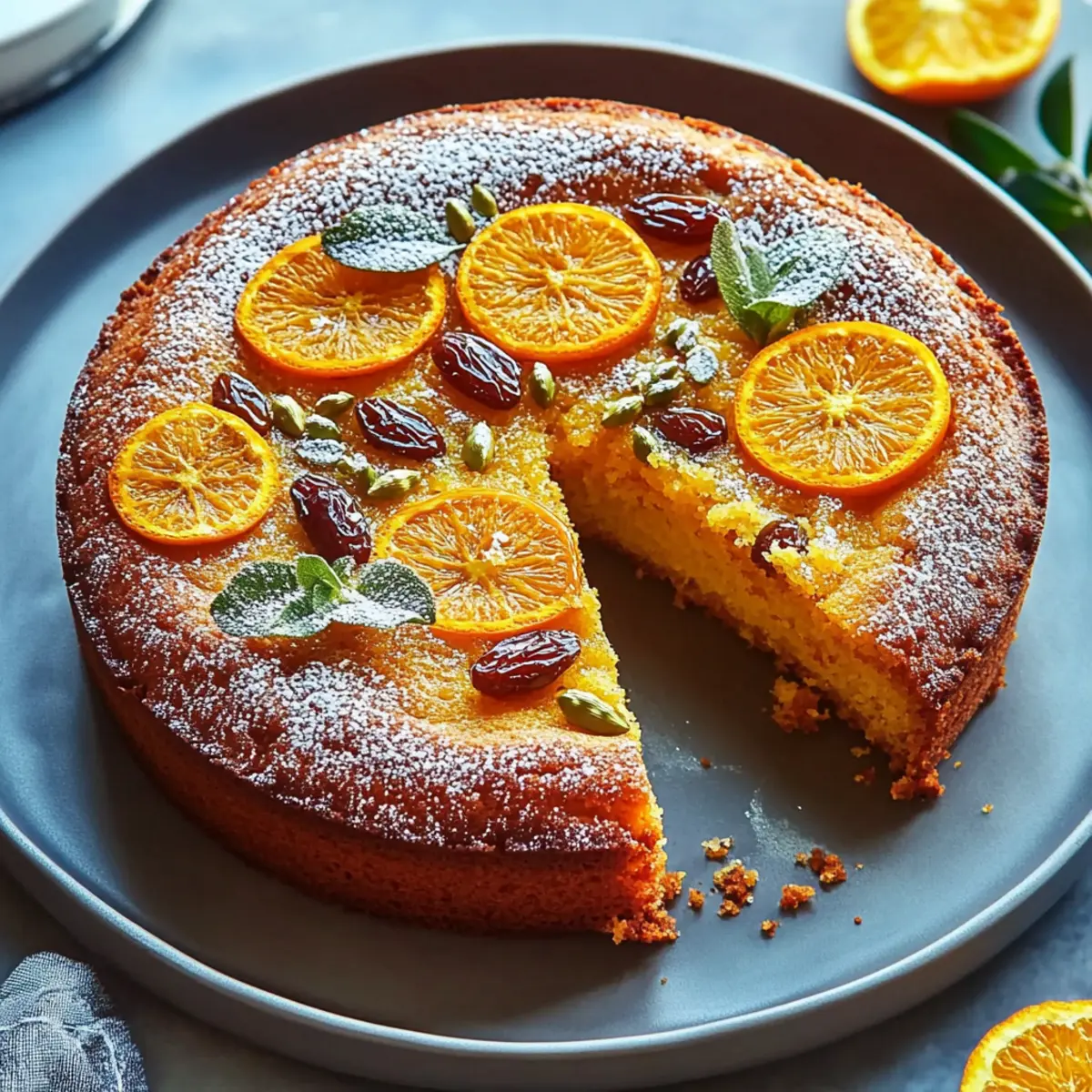 Delicious Orange Cardamom Date Cake Made with Olive Oil