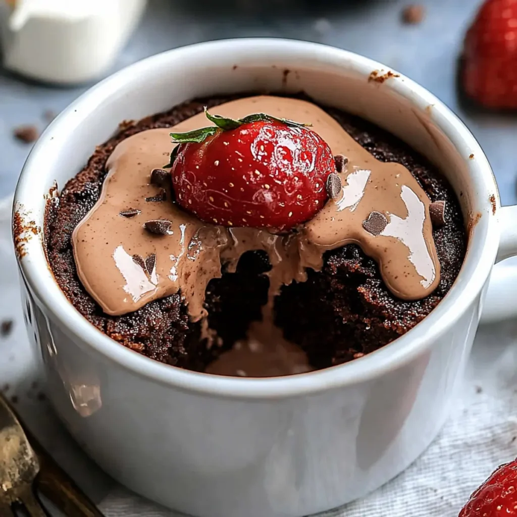 VALENTINE’S DAY Flourless Nutella Mug Cake