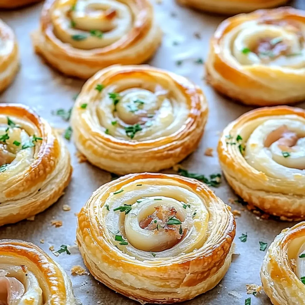 Prosciutto and Cheese Puff Pastry Pinwheels
