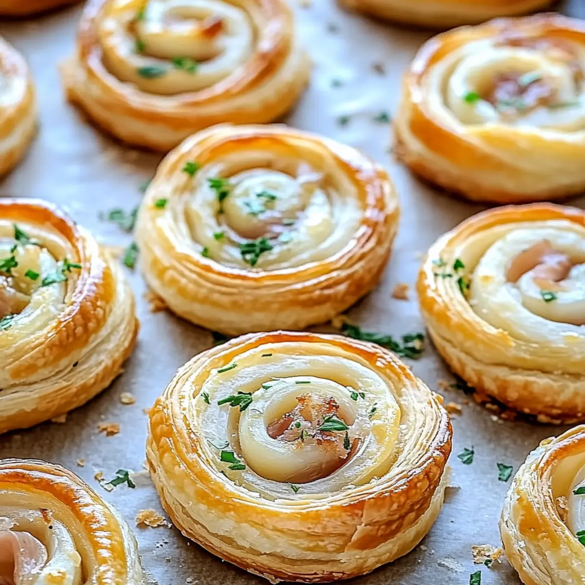 Prosciutto and Cheese Puff Pastry Pinwheels