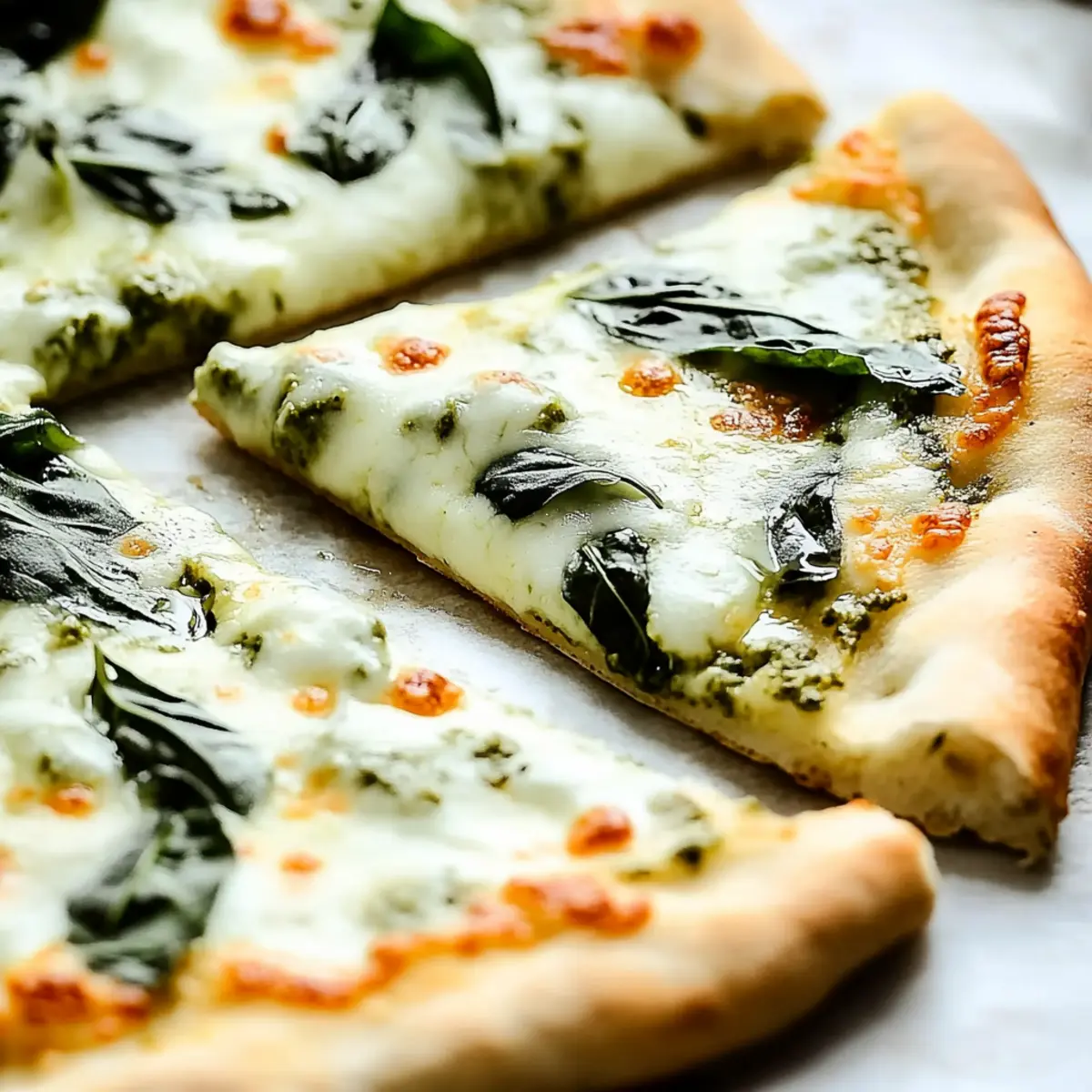 Delicious Cheesy Basil Garlic Pizza Recipe with Homemade Pesto
