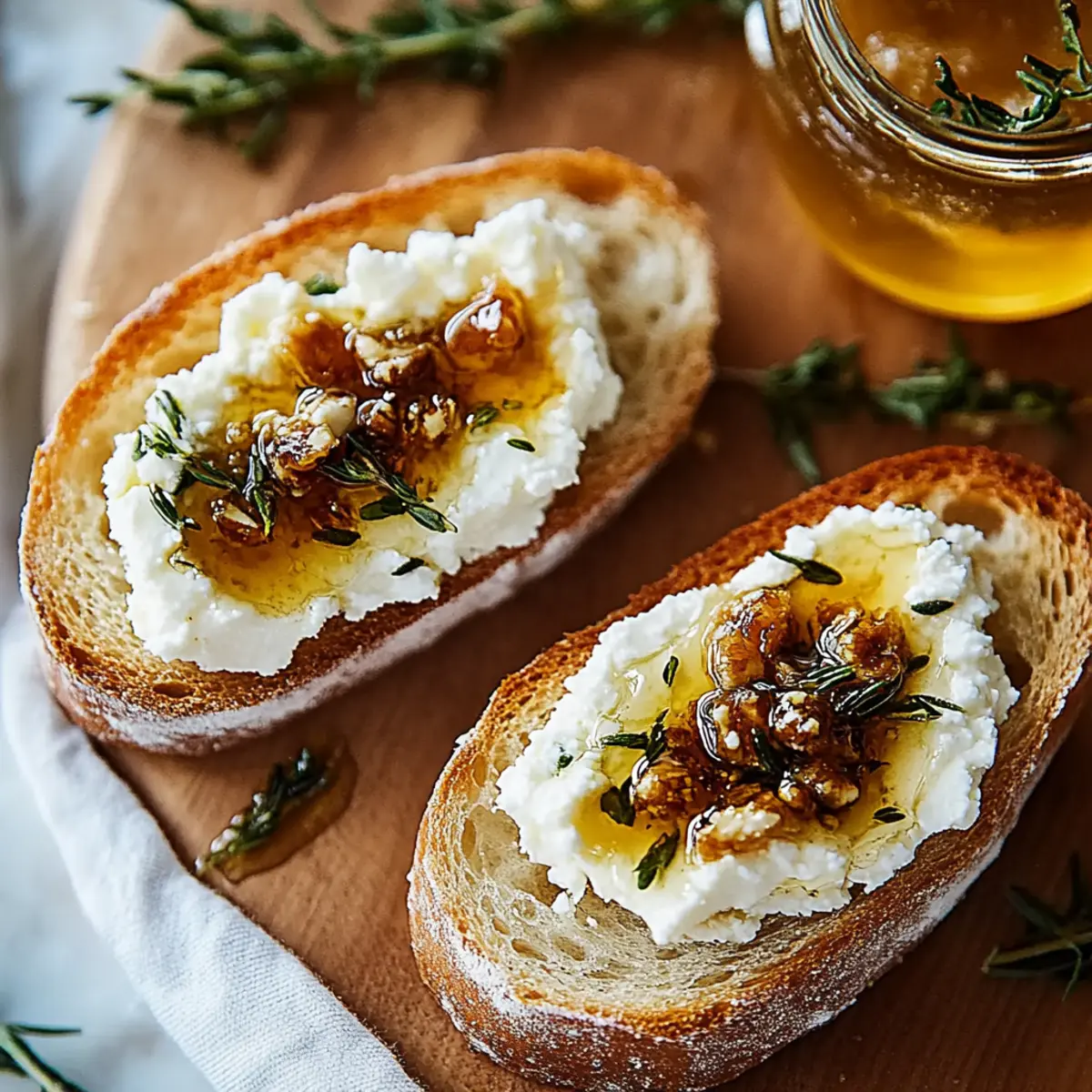 Whipped Feta Crostini With Hot Honey