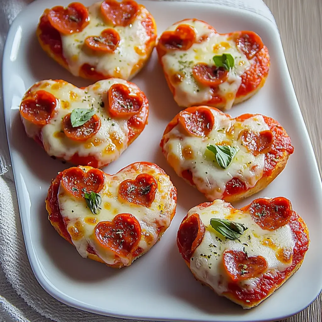 Delicious Heart-Shaped Mini Pizzas for Valentine’s Day Celebration
