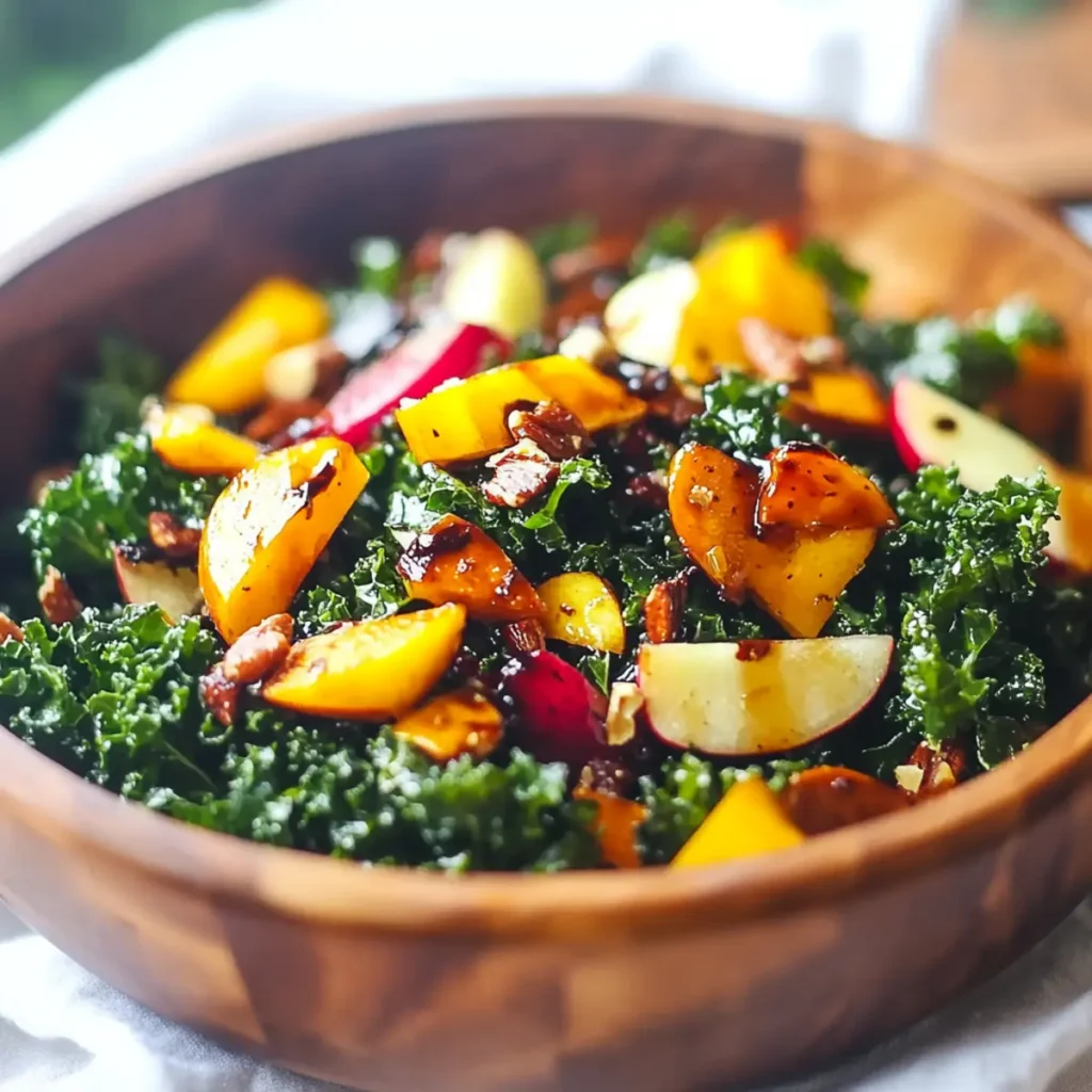 Delicious Autumn Kale Salad with Maple Balsamic Vinaigrette Recipe