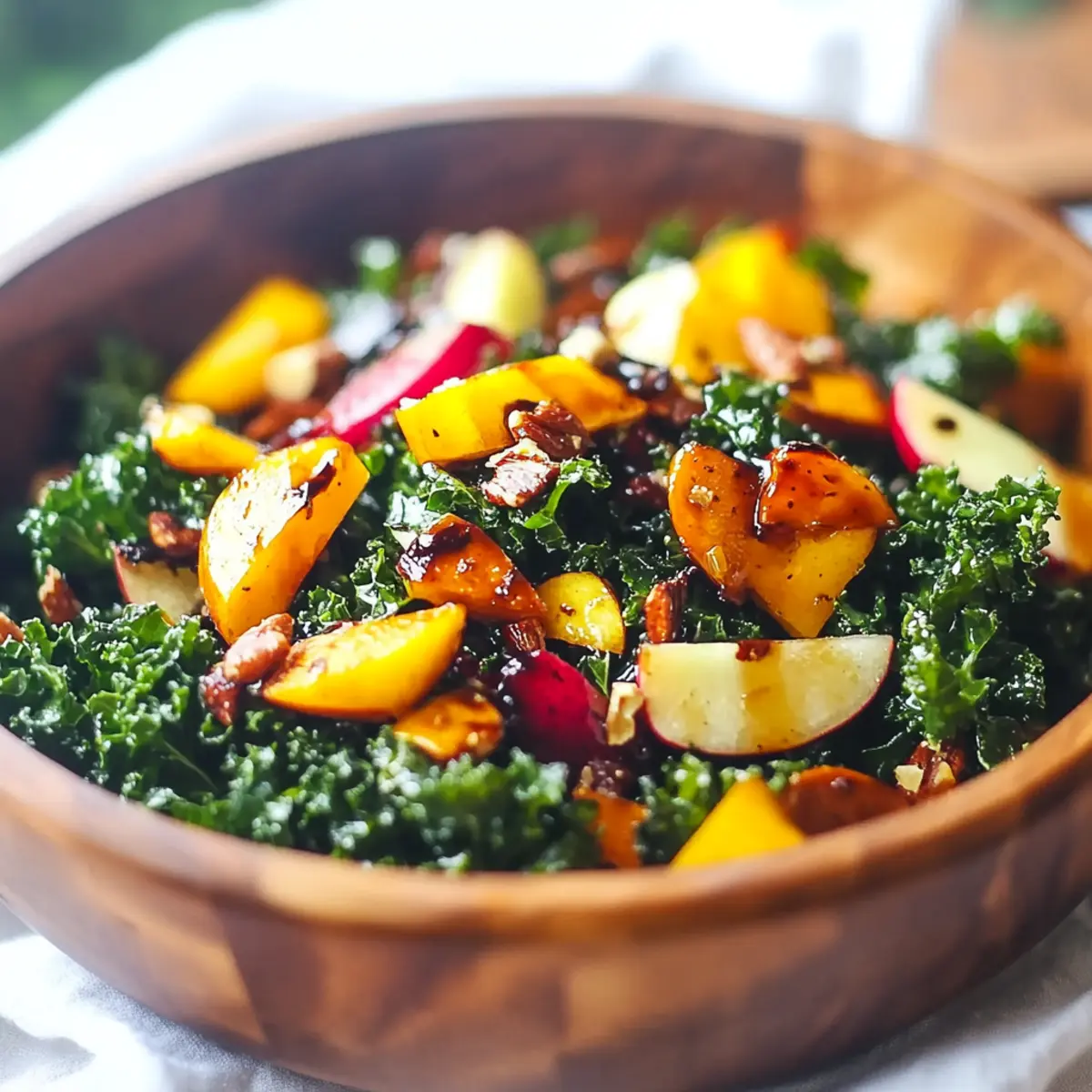 Delicious Autumn Kale Salad with Maple Balsamic Vinaigrette Recipe