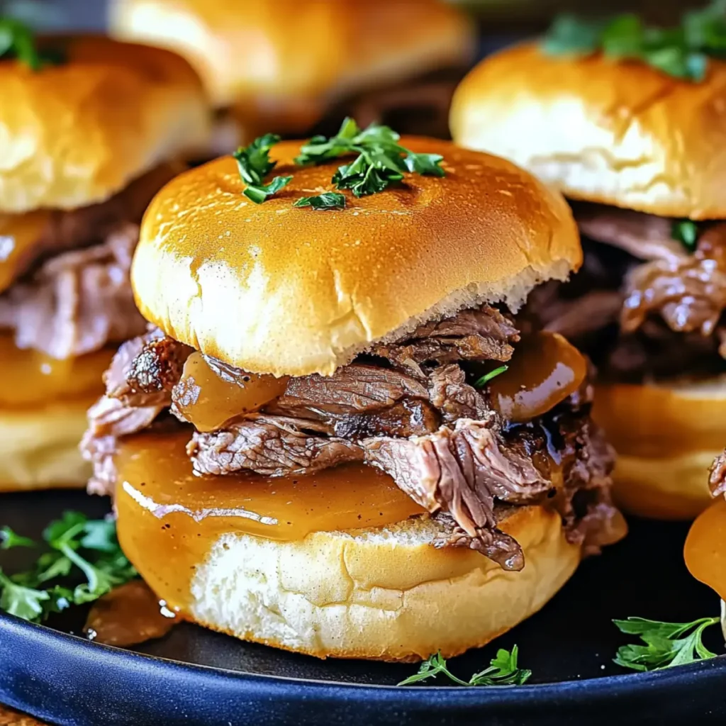 Delicious French Dip Beef Sliders Recipe with Au Jus Dipping Sauce