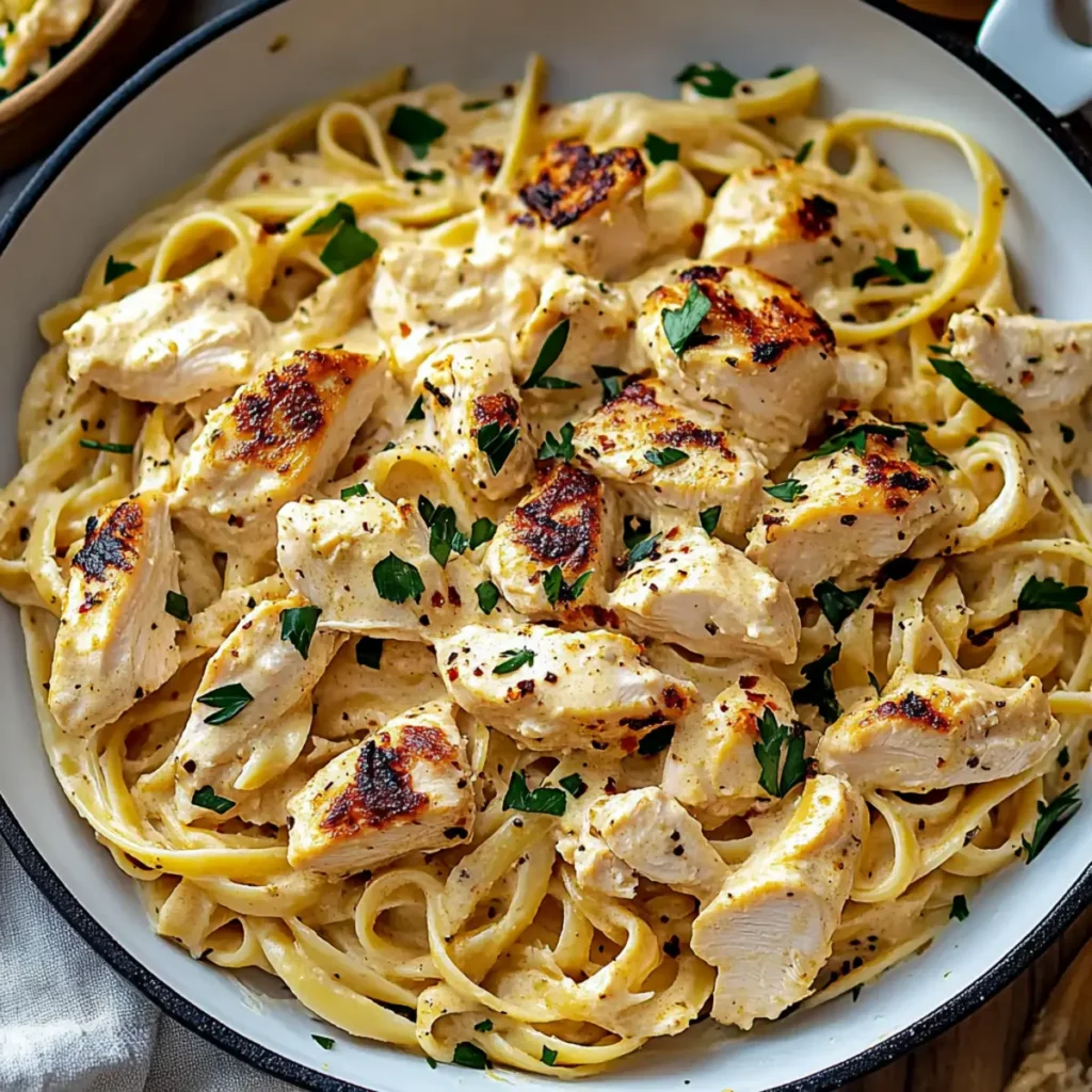 Creamy Cowboy Chicken Linguine Skillet