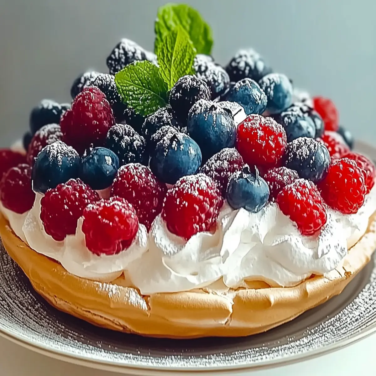 Delicious Pavlova Recipe Topped with Fresh Berries and Cream