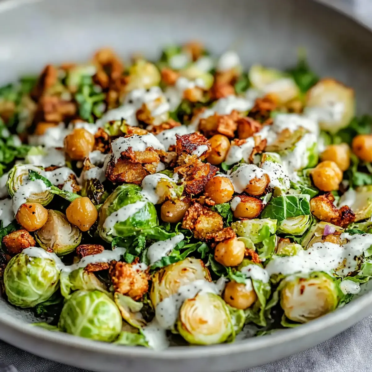 Crispy Shaved Brussels Sprout Salad with Roasted Squash & Chickpeas