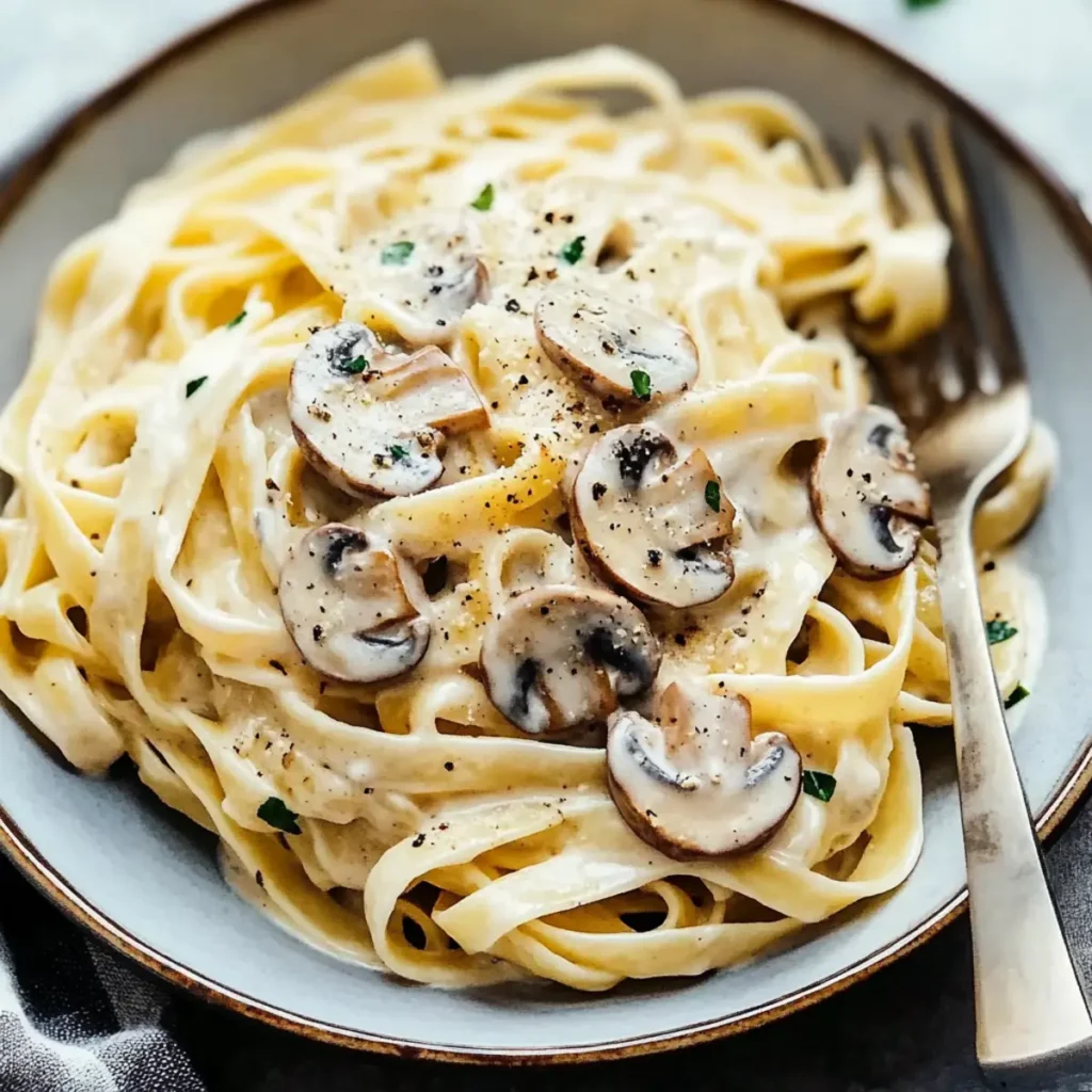 Ultimate Homemade Fettuccine Alfredo Delight with Mushroom Bliss
