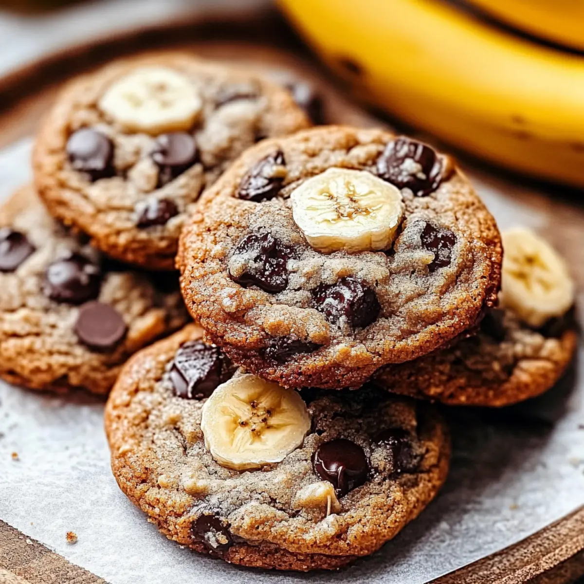 Delicious Soft Banana Bread Cookies with Dark Chocolate Bits