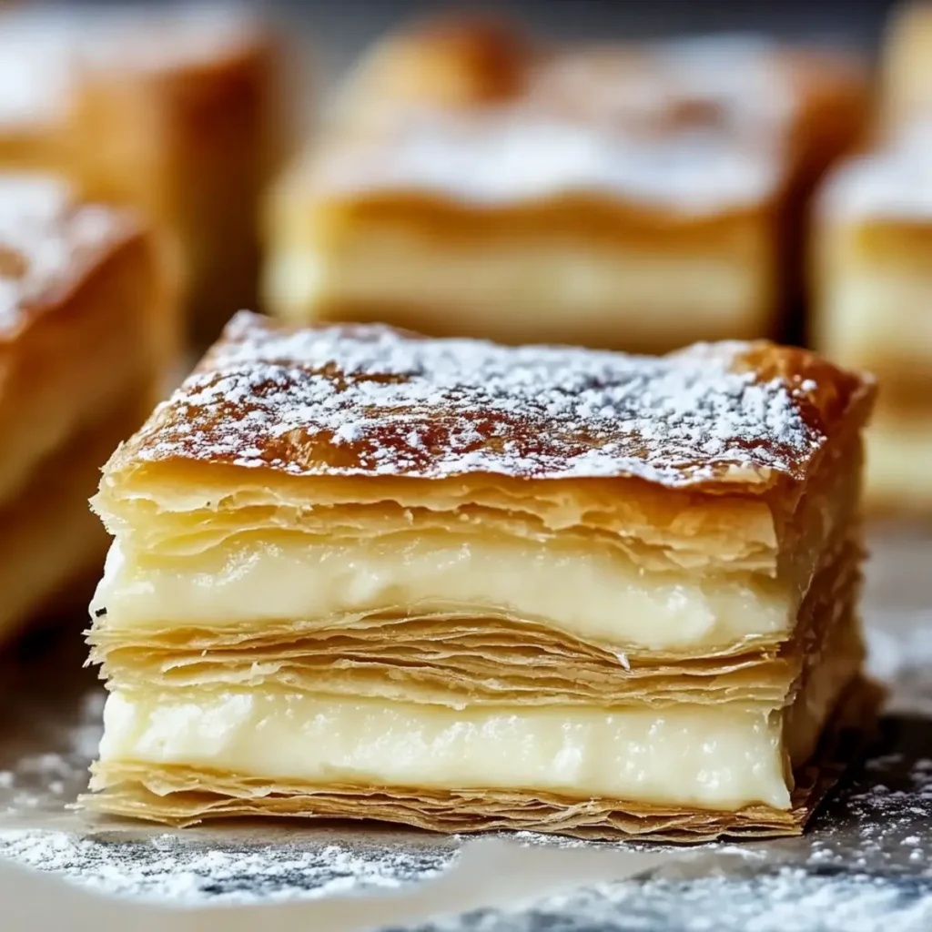 Puff Pastry Vanilla Custard Squares