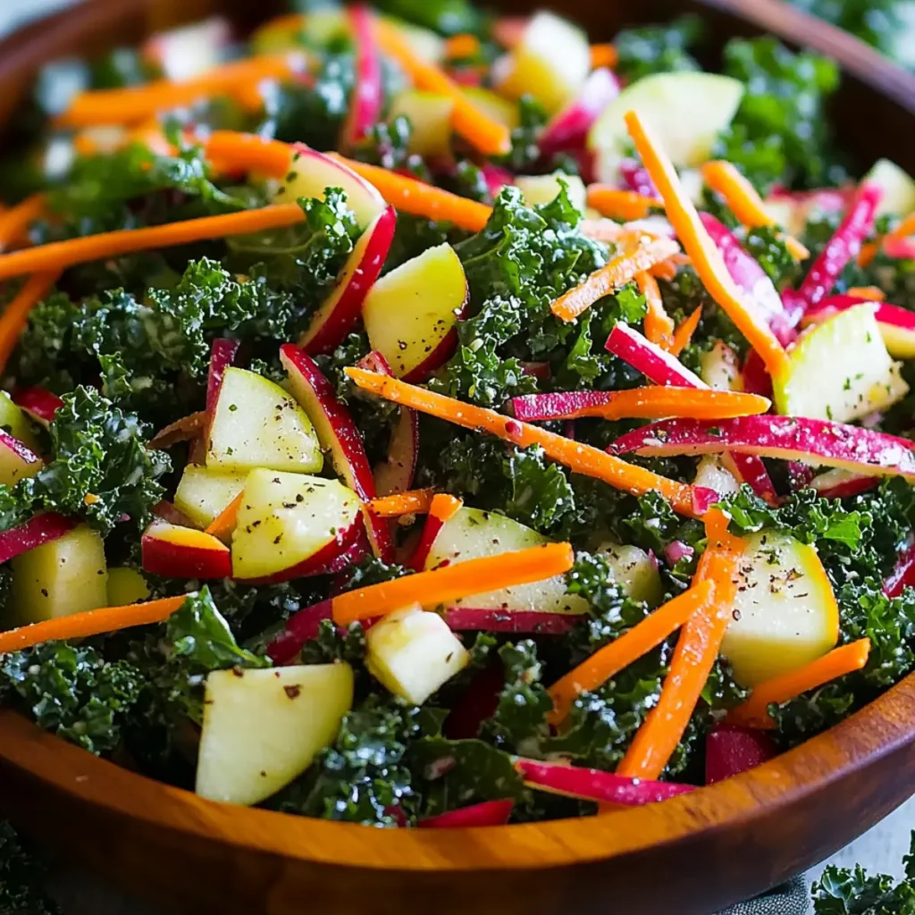 Best Ever Kale Salad Recipe with Apples and Cheddar Cheese