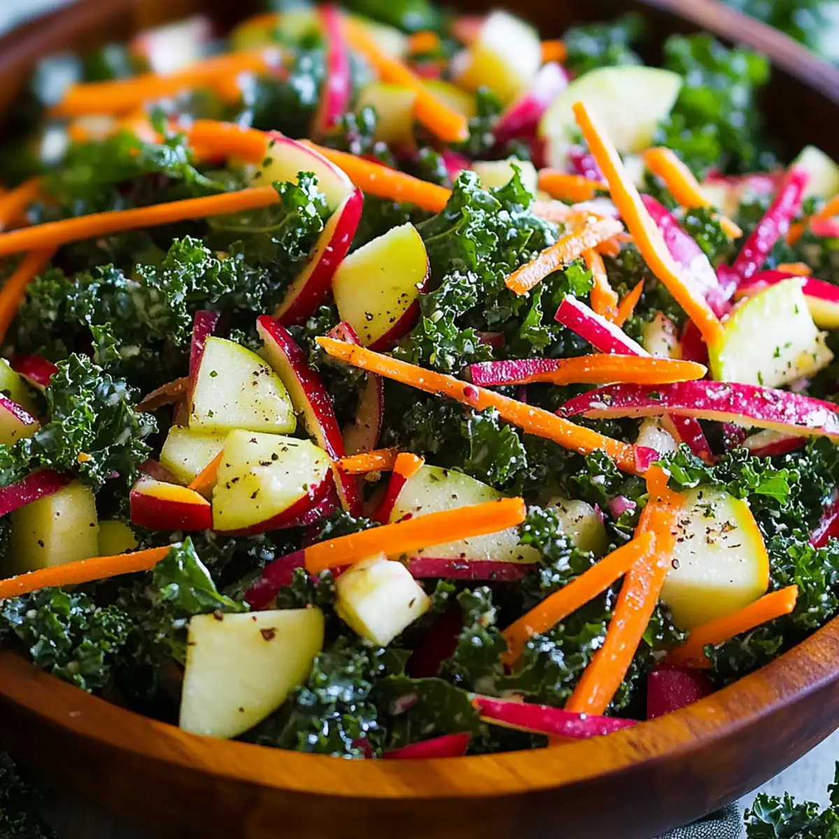 Best Ever Kale Salad Recipe with Apples and Cheddar Cheese