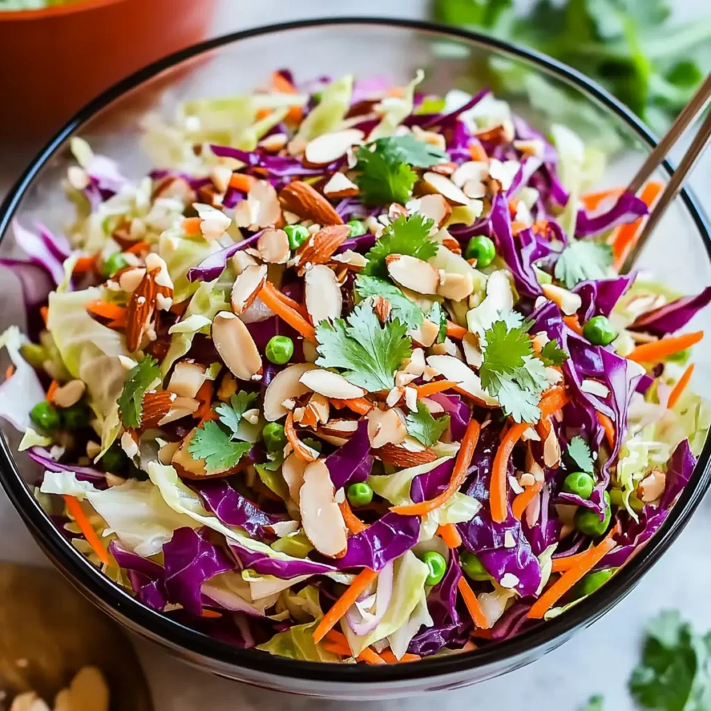 Delicious Asian Cabbage Salad Recipe with Crunchy Almonds
