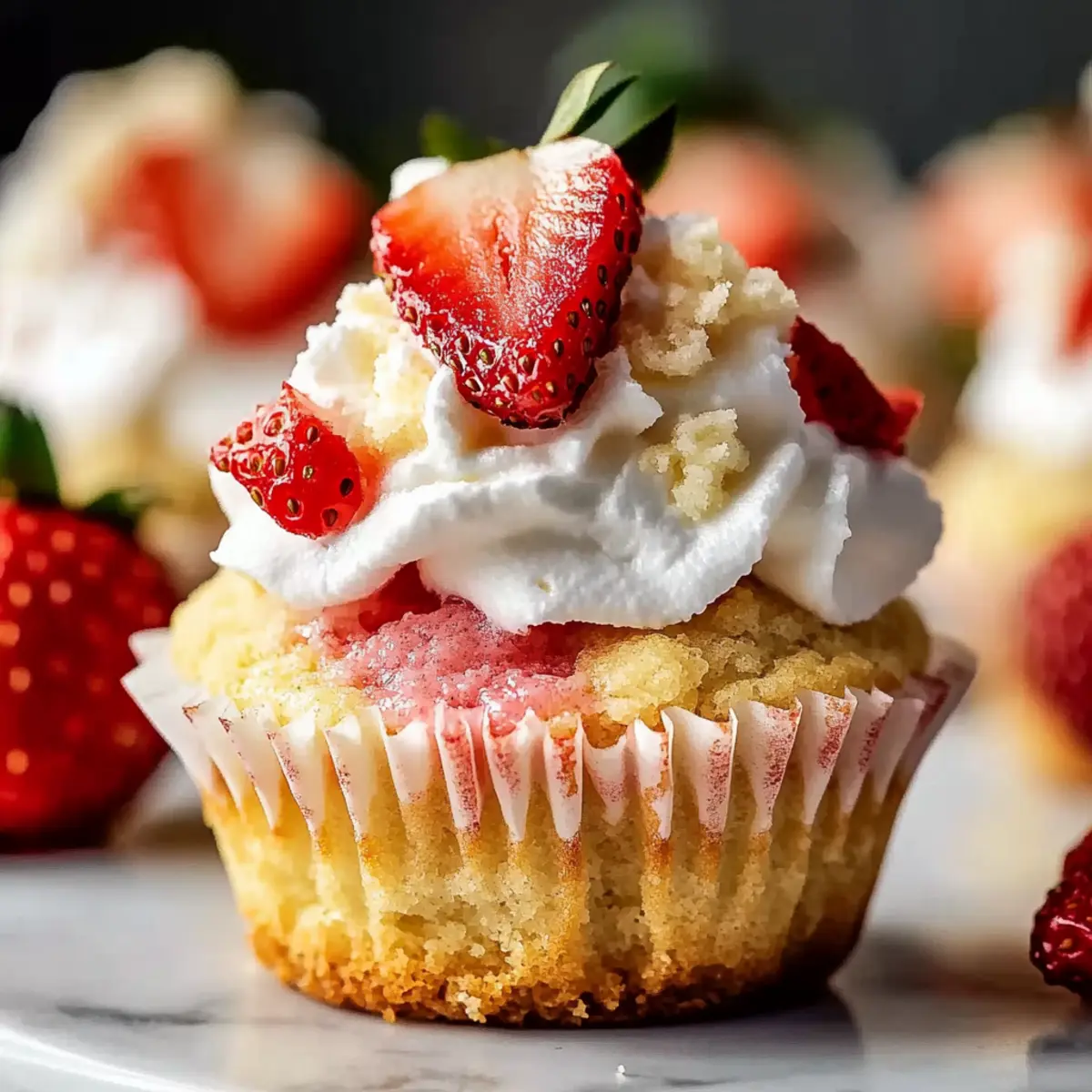 Delicious Strawberry Shortcake Muffins with Whipped Cream Filling