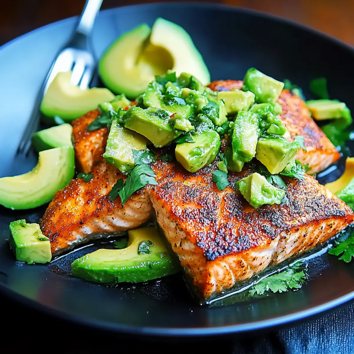 Baked Cajun Salmon with Avocado Salsa