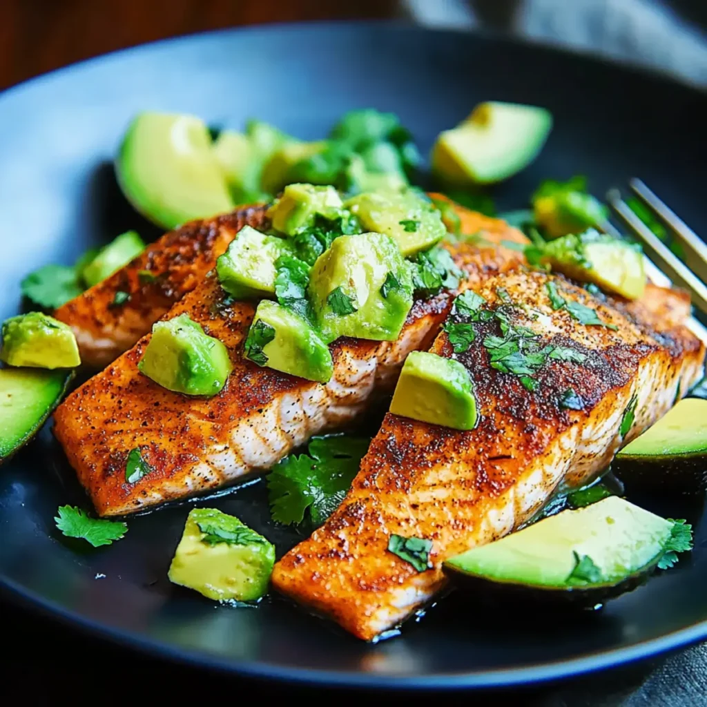 Baked Cajun Salmon with Avocado Salsa