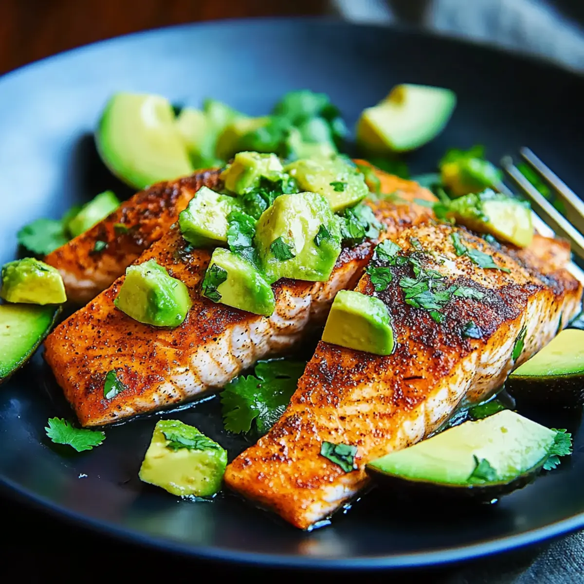 Baked Cajun Salmon with Avocado Salsa