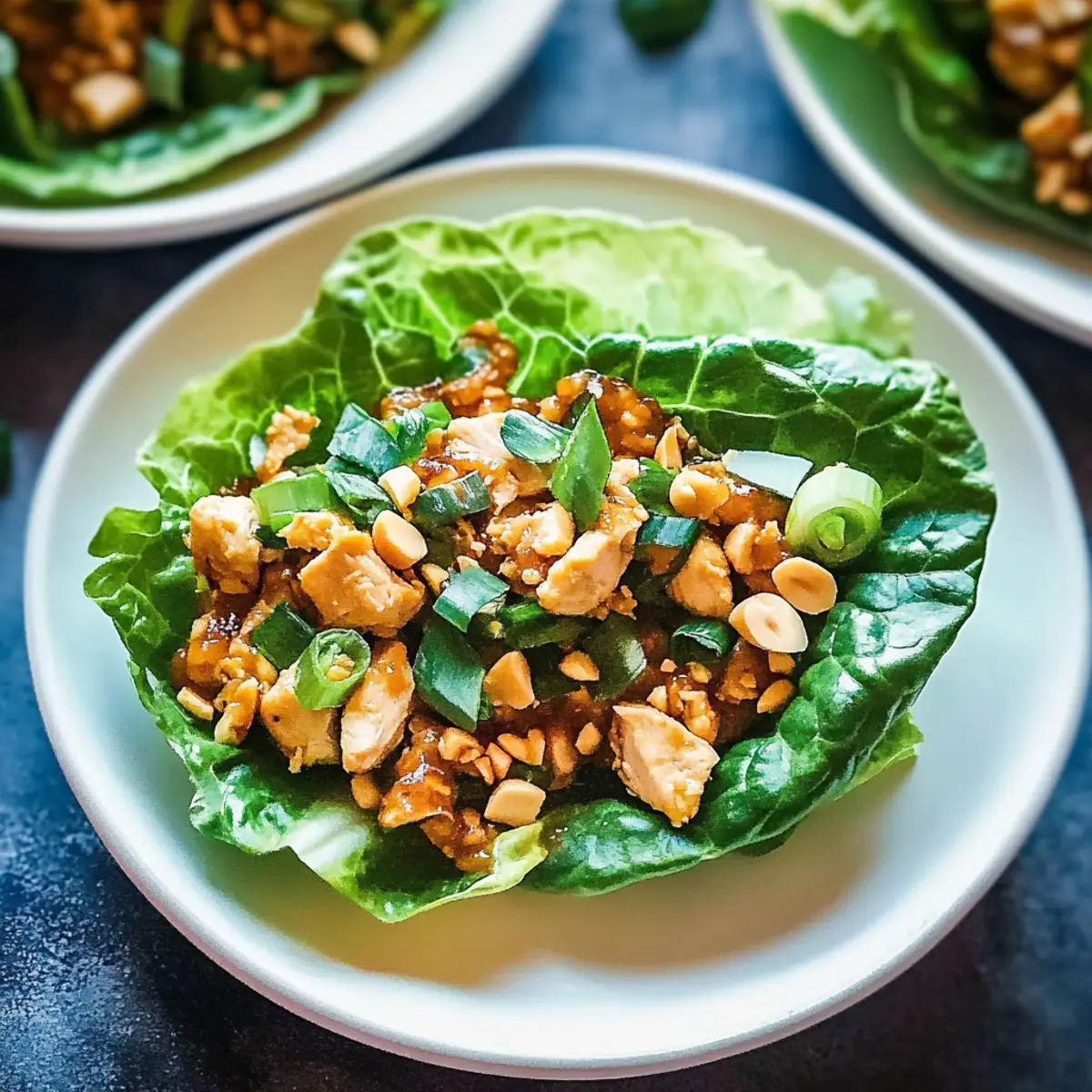Delicious Thai Peanut Chicken Lettuce Wraps