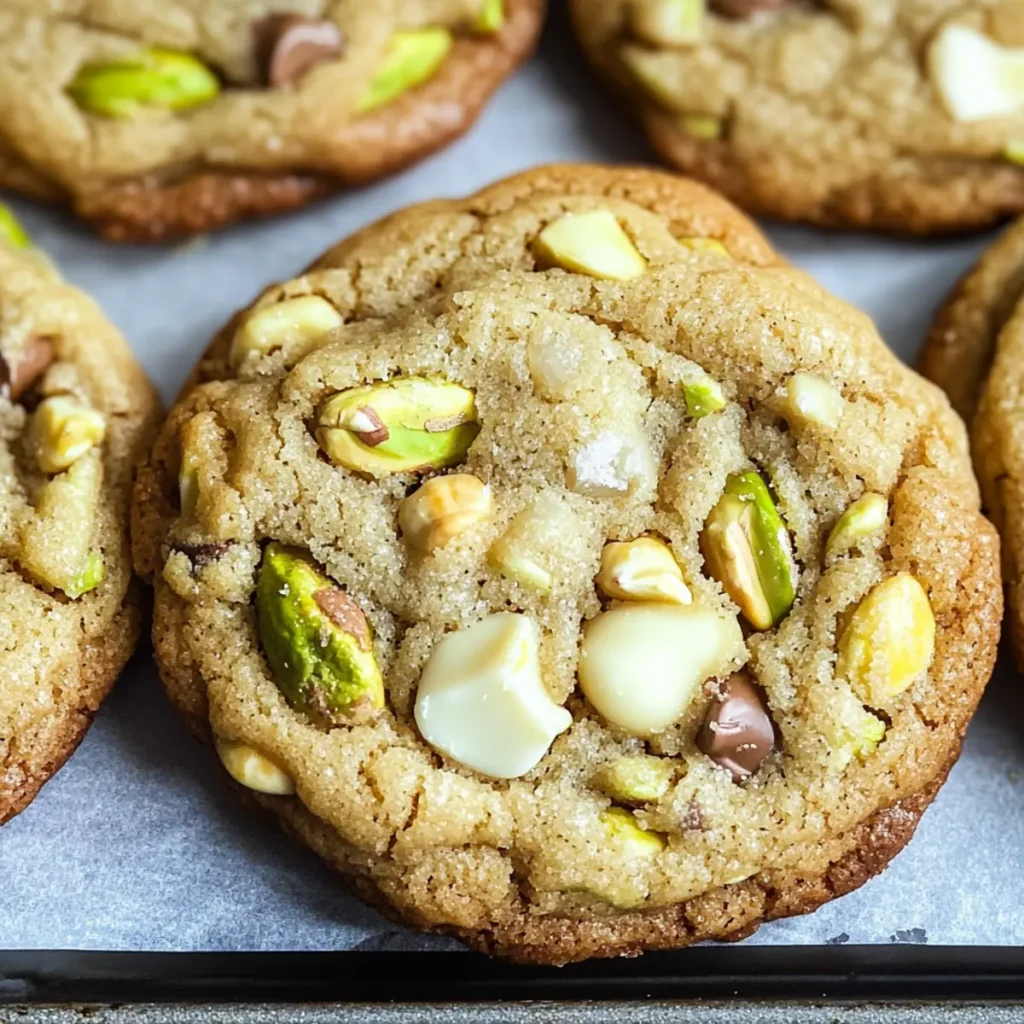 Pistachio White Chocolate Chip Cookies
