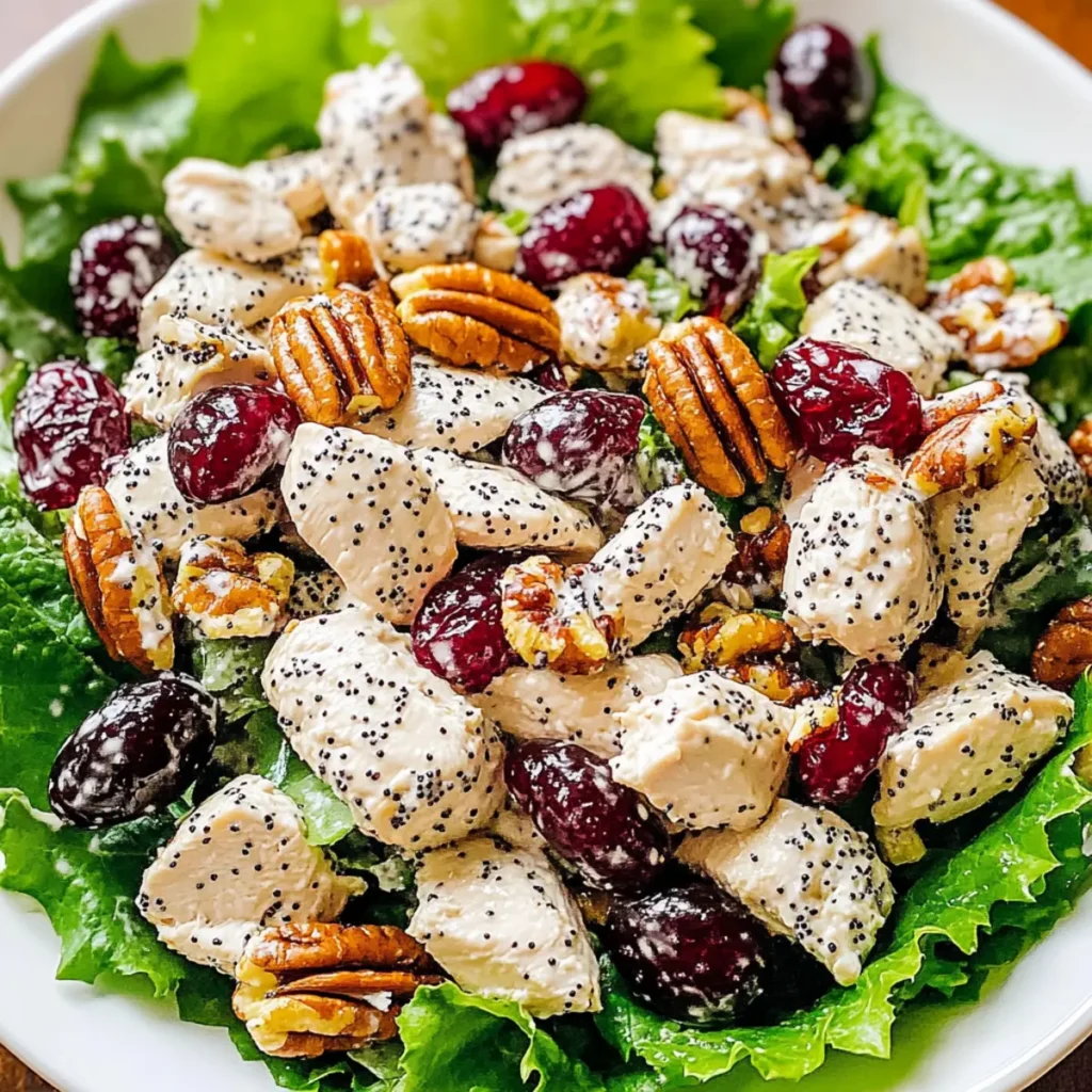 Cranberry Pecan Chicken Salad with Poppy Seed Dressing