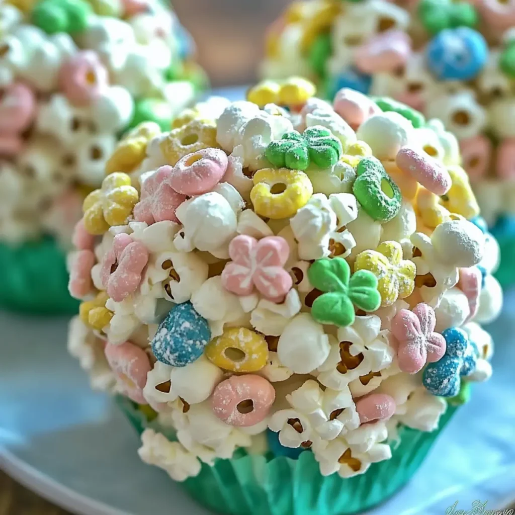 Delicious Lucky Charms Popcorn Balls for St. Patrick's Day