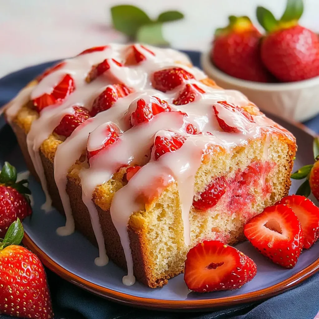 Strawberry Bread with Sweet Glaze