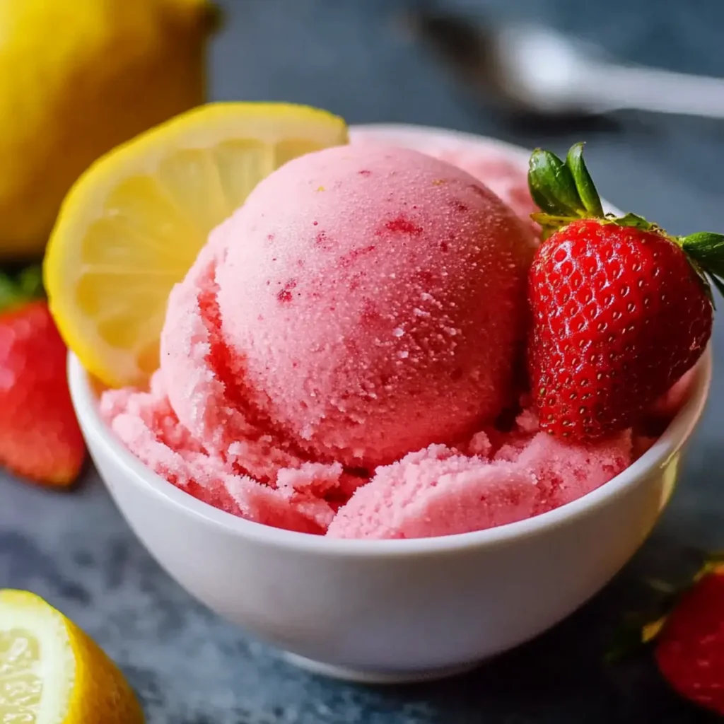 Strawberry Lemonade Sorbet
