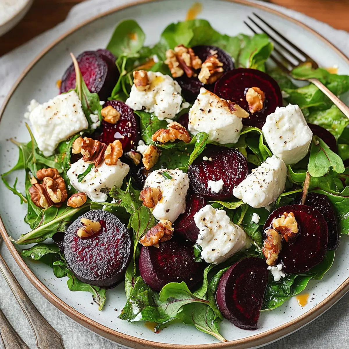 Roasted Beet and Goat Cheese Salad with Walnuts